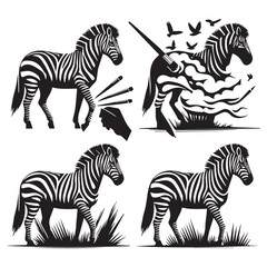create zebra Silhouette with white background