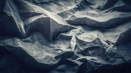 Naklejka premium Close-up view of crumpled, textured gray paper.