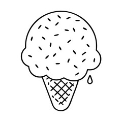 ice cream with sprinkles icon, ice cream with sprinkles line art - simple line art of ice cream with sprinkles, perfect for ice cream with sprinkles logos and icons