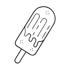 ice lolly icon, ice lolly line art - simple line art of ice lolly, perfect for ice lolly logos and icons