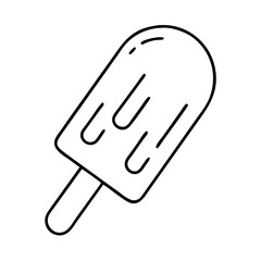 ice lolly icon, ice lolly line art - simple line art of ice lolly, perfect for ice lolly logos and icons