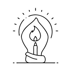 inner light flame icon, inner light flame line art - simple line art of inner light flame, perfect for inner light flame logos and icons