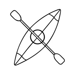kayak icon, kayak line art - simple line art of kayak, perfect for kayak logos and icons