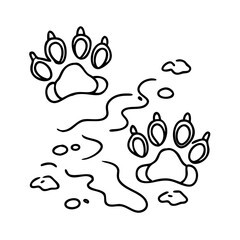 kitty footprints in mud icon, kitty footprints in mud line art - simple line art of kitty footprints in mud, perfect for kitty footprints in mud logos and icons