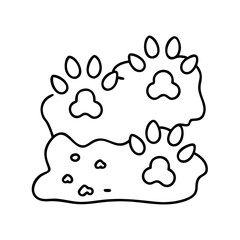 kitty footprints in mud icon, kitty footprints in mud line art - simple line art of kitty footprints in mud, perfect for kitty footprints in mud logos and icons