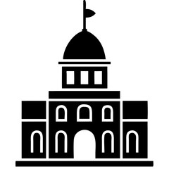Creative City Hall Icon Vector Illustration | Government Building Design for Civic & Urban Graphics
