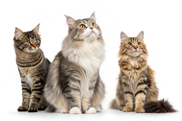 Obraz premium Fluffy Cat with White Background 