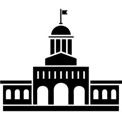 Creative City Hall Icon Vector Illustration | Government Building Design for Civic & Urban Graphics