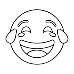 laughing face with tears icon, laughing face with tears line art - simple line art of laughing face with tears, perfect for laughing face with tears logos and icons