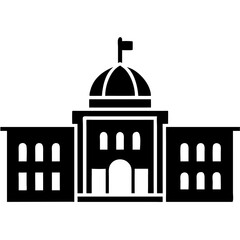 Creative City Hall Icon Vector Illustration | Government Building Design for Civic & Urban Graphics