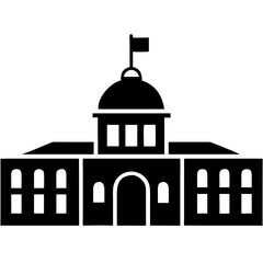 Creative City Hall Icon Vector Illustration | Government Building Design for Civic & Urban Graphics