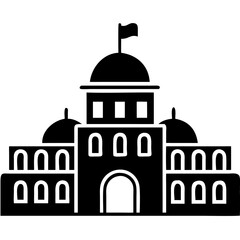Creative City Hall Icon Vector Illustration | Government Building Design for Civic & Urban Graphics