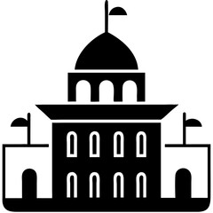 Creative City Hall Icon Vector Illustration | Government Building Design for Civic & Urban Graphics