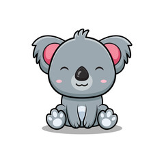 Obraz premium Cute koala is sitting cartoon clip art illustration