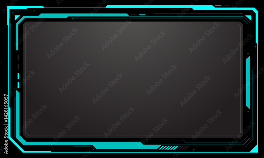 Poster hud frames blue user interface elements design modern technology futuristic control panel screen dig