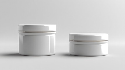 White lid mockup in 3D rendering with both front and back views