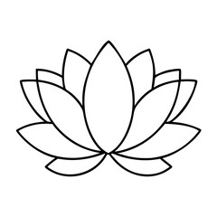 lotus flower icon, lotus flower line art - simple line art of lotus flower, perfect for lotus flower logos and icons