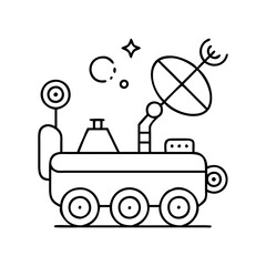 lunar rover icon, lunar rover line art - simple line art of lunar rover, perfect for lunar rover logos and icons