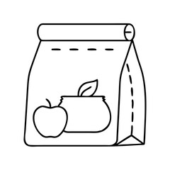 lunch bag icon, lunch bag line art - simple line art of lunch bag, perfect for lunch bag logos and icons