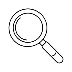 magnifying glass icon, magnifying glass line art - simple line art of magnifying glass, perfect for magnifying glass logos and icons