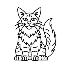 Obraz premium maine coon icon, maine coon line art - simple line art of maine coon, perfect for maine coon logos and icons