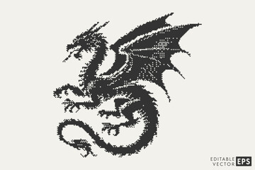 Flying Dragon Pixel Art