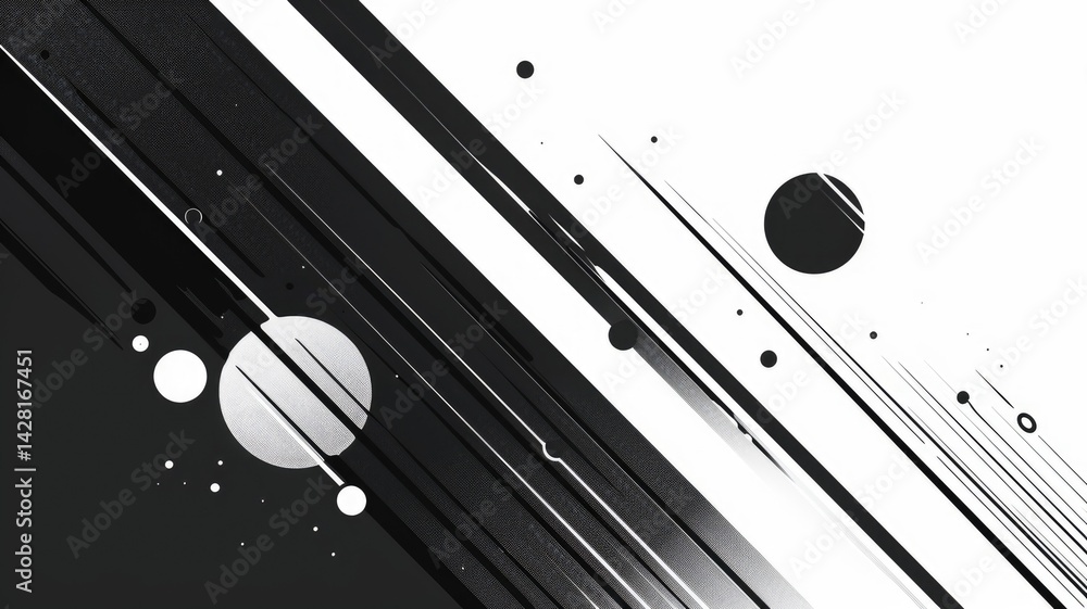 Aufkleber discover a captivating abstract minimalist design featuring dynamic black and white elements. ideal 