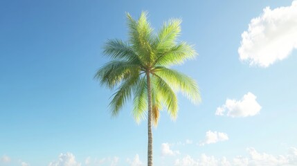 Obraz premium The Beauty of a Coconut Palm Under a Clear, Sunny Sky