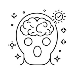 mind blown icon, mind blown line art - simple line art of mind blown, perfect for mind blown logos and icons