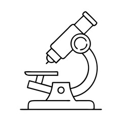microscope icon, microscope line art - simple line art of microscope, perfect for microscope logos and icons