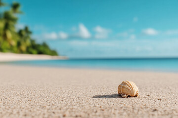 Hermit crab on beach sand, tropical vibe 