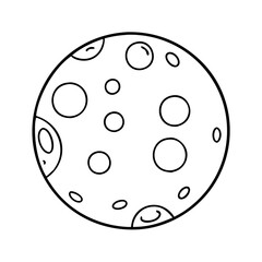 moon with craters icon, moon with craters line art - simple line art of moon with craters, perfect for moon with craters logos and icons