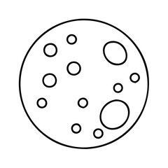 moon with craters icon, moon with craters line art - simple line art of moon with craters, perfect for moon with craters logos and icons