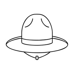 mountie hat icon, mountie hat line art - simple line art of mountie hat, perfect for mountie hat logos and icons