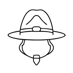 mountie hat icon, mountie hat line art - simple line art of mountie hat, perfect for mountie hat logos and icons