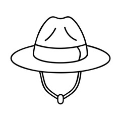 mountie hat icon, mountie hat line art - simple line art of mountie hat, perfect for mountie hat logos and icons