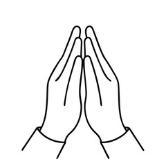 namaste hands icon, namaste hands line art - simple line art of namaste hands, perfect for namaste hands logos and icons