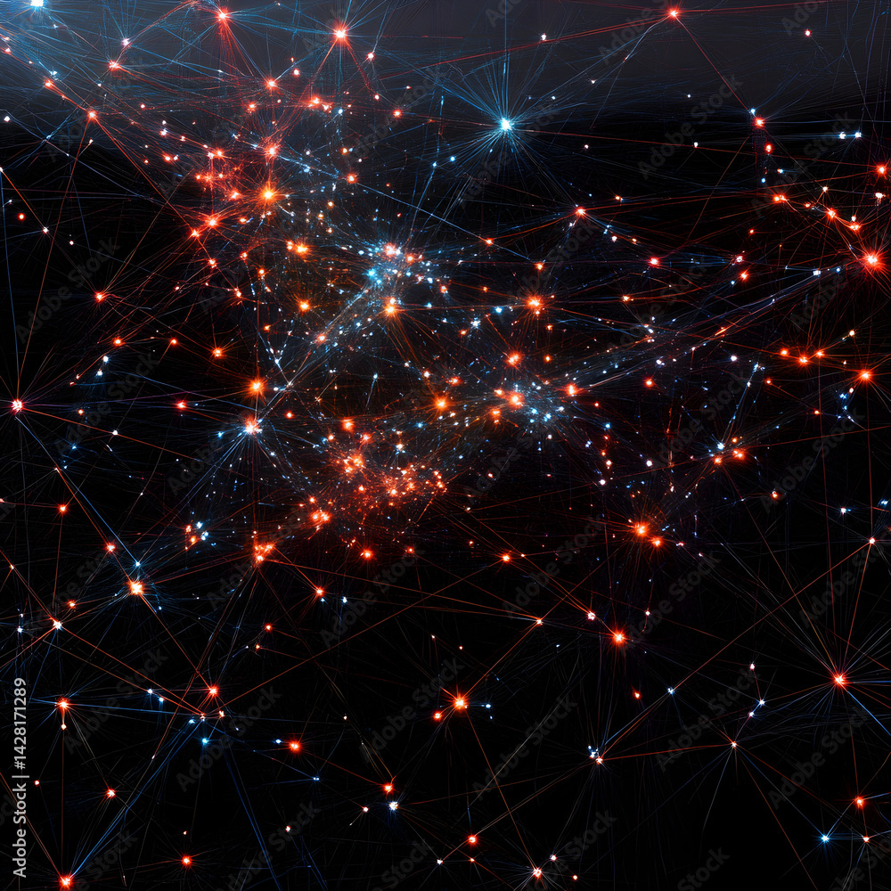 Fototapete cosmic network: capturing a stunning digital representation of interconnectedness in space, this cap