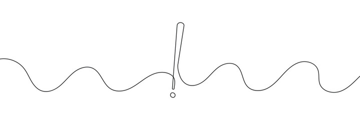 Continuous linear drawing of exclamation mark. Single-line drawing of an exclamation mark. Exclamation mark in one line style. Vector illustration .EPS 10 . 