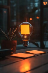 Floating Lightbulb, Sticky Note