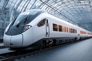 Fototapeta premium Modern high-speed train in station (1)