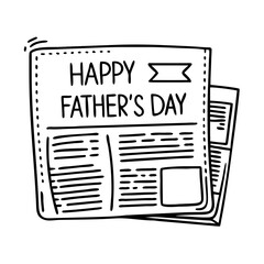 newspaper with happy father s day headline icon