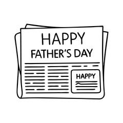 newspaper with happy father s day headline icon