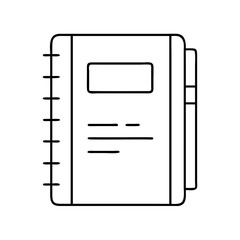 notebook icon, notebook line art - simple line art of notebook, perfect for notebook logos and icons