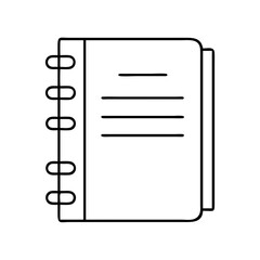 notebook icon, notebook line art - simple line art of notebook, perfect for notebook logos and icons