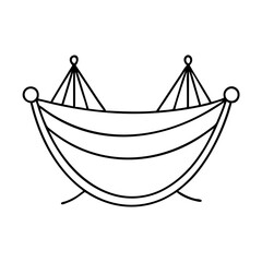 outdoor hammock icon, outdoor hammock line art - simple line art of outdoor hammock, perfect for outdoor hammock logos and icons