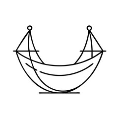 outdoor hammock icon, outdoor hammock line art - simple line art of outdoor hammock, perfect for outdoor hammock logos and icons
