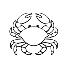 black silhouette logo of a line crab 