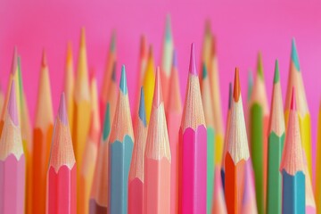 Colorful pencils close-up