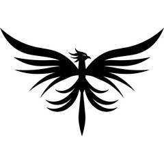 Modern Phoenix Bird Silhouette
